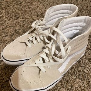 Cream high top old school vans